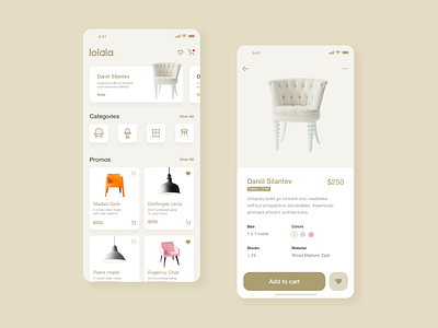 Lolala furniture Mobile Apps UI/UX Design