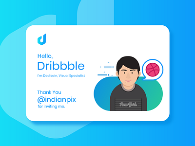 Hello Dribbble business card card hello dribble illustration uidesign vector