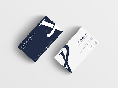 VanTol & Vitelli Business Card bold branding business cards design inverse logo navy rebrand