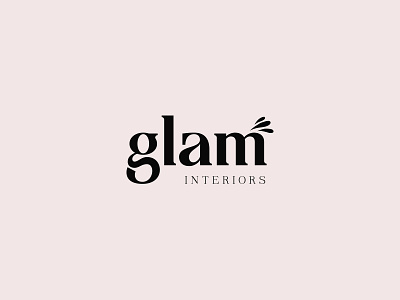 GLAM logo beauty clean design logo typography