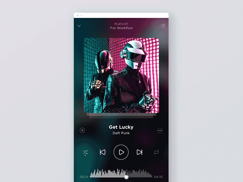 Music Application animation application gif interface ios mobile music play player screen ui ux