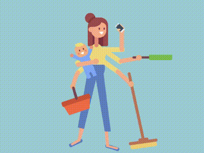 Super Mom aftereffects housework motiondesign motiongraphics multitasking supermom