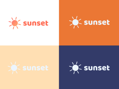 Logos - Sunset Brand Assets app brand assets branding design flat hexa icon illustration logo sunset typography ui ux web