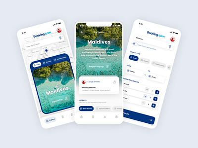 Booking Redesign Exploration app booking challenge clean design flat hotel interface minimal mobile ui