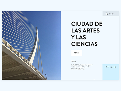 The City of Arts and Sciences bridge design minimal museum park spain ui ux web
