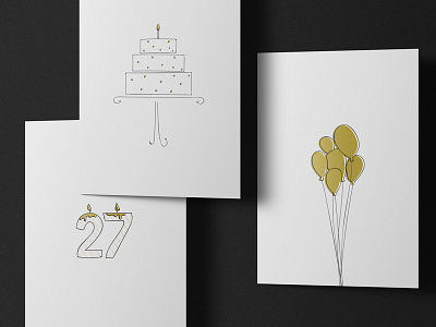 Birthday Cards birthday cake card greeting card illustration ink stationary