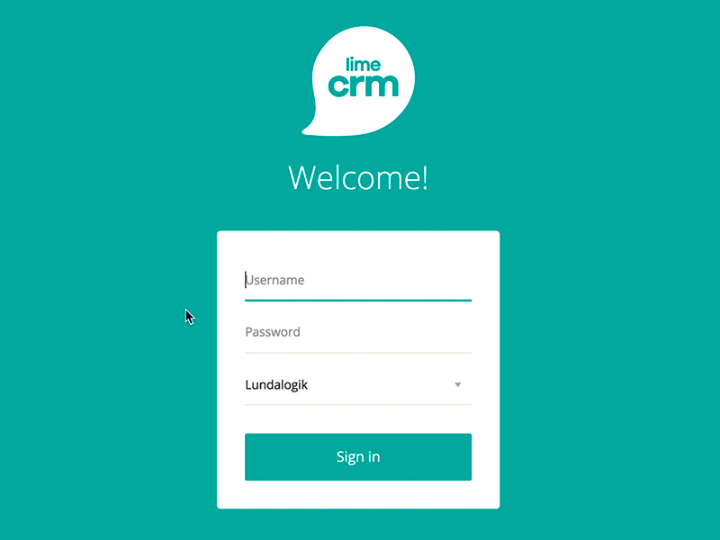 Lime crm sign in page animation crm login sign in version check web app