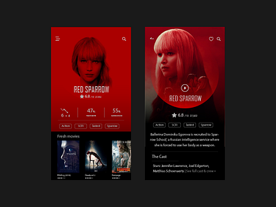 Movies information and trailer app kit Red style .