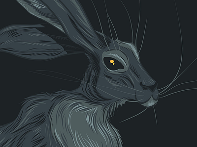 Dark Hare animal art dark forest free hand hare illustration rabbit