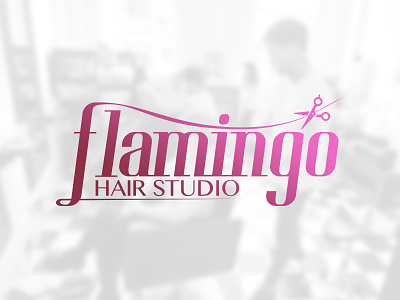 Hair studio - Flamingo first hairstudio logo typography