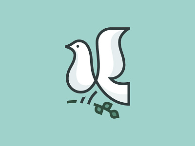 Kingdom Ministries animal bird branch branding dove k logo mark minimal monogram