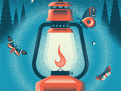 ReFrame Film Festival 2019 Poster camping flame grain illuminate illustration lantern moth poster poster art texture vintage