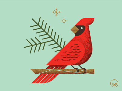 Christmas Illustration 2018 bird cardinal grain illustration texture vector art vector artwork vector illustration