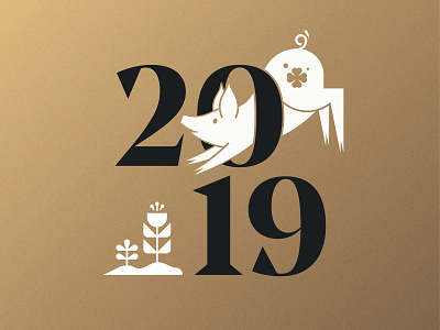 2019 Year Of The Pig 2019 animal clover icon iconography illustration logo lucky pig vector art year of the pig