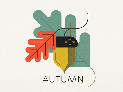Autumn Aesthetic acorn autumn design fall grain illustration leaf leaves oak texture