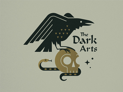 The Dark Arts crow design halloween harrypotter icon illustration skull snake texture vector wizard