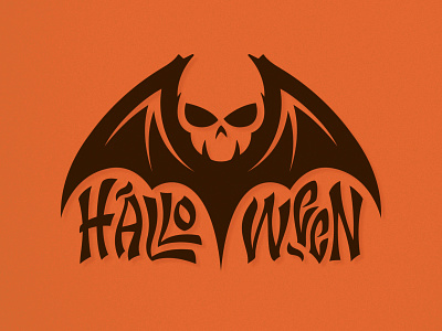 Halloween bat halloween halloween design icon logo negative space skull skull logo