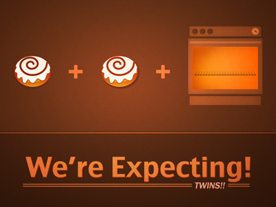 We're Expecting! announcement art babies graphic design twins