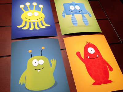 Little Monsters Prints! art artwork cartoon children creatures fun illustration kids monster monsters posters prints