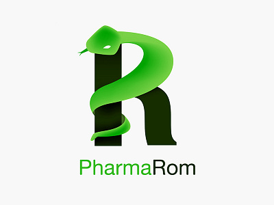 Pharmarom design logo pharma pharmacist snake