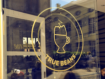 True Beans beans circle coffee egg gold logo logo design round