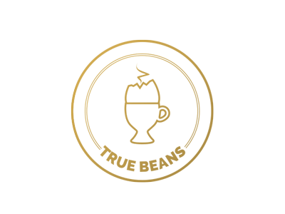 True Beans beans circle coffee egg gold logo logo design round