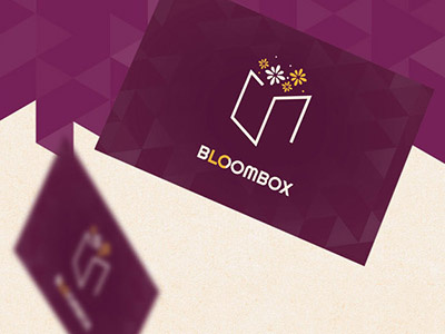 Bloombox bloom box branding cards design flowers logo