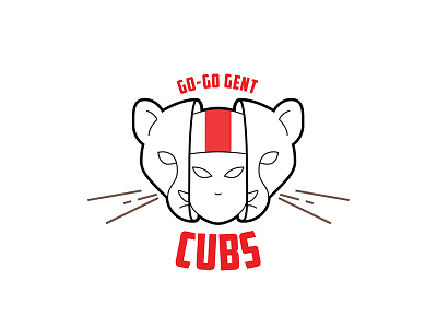 Cubs Logo angry black cub cubs helmet logo red roller derby skate skating sports