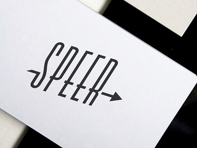 Speer arrow black cards logo logo design mockup speer white