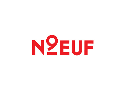 N9euf font logo nine number red typeface