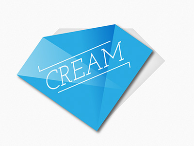 Cream blue design diamond logo