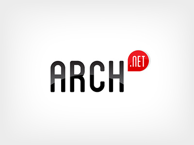 Arch.net black logo red typography