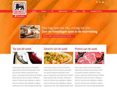 Grocery store orange slider webdesign website