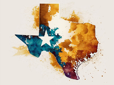 Texas Watercolor branding colorful design graphic design illustration lone star southern texas watercolor yellow