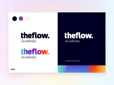 Brand and Logo Design Concept for theflow Academy academy bold brand colorful concept design education font identity logo modern mood sanserif serif typography