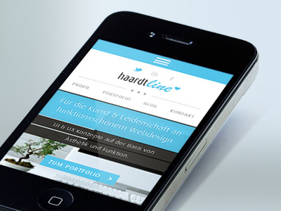 haardtline mobile blue design home interface mobile navigation page phone responsive ui web