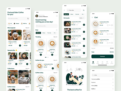 Coffee App Concept app app design branding coffee delivery find food mobile mobile app ui ux