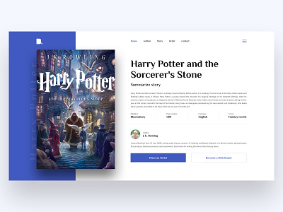 Daily Ui 003 | Landing Page blue book clean daily ui design figma harry potter home page landing page story ui ux website while