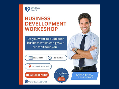 business devellopment workeshop business card business workshop card graphic design