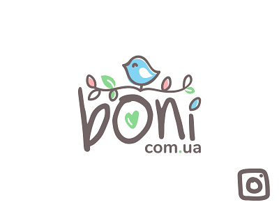 Cute Logo for Printing Company bird branch cute cute logo leaves logo logo concept nature tree ui design