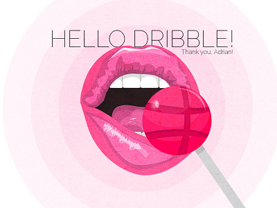 Hello Dribbble candy first shot hello dribbble lips lollipop sexy