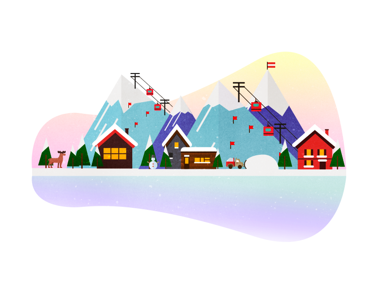 Alps, Winter Sports Illustration vector illustration vector art travel winter holidays winter vacation skiing alps winter sports