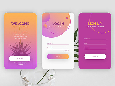 Daily UI Challenge #1 - Sign Up Form circles contrast daily ui gradient log in mobile app mobile design sign in sign up