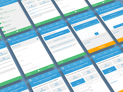 Travel Insurance App app design minimal mobile app mobile wizard user interface user journey