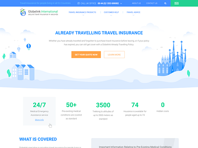 Landing page design home page landing page redesign spain travel travel insurance travel website ui design user interface ux design website redesign