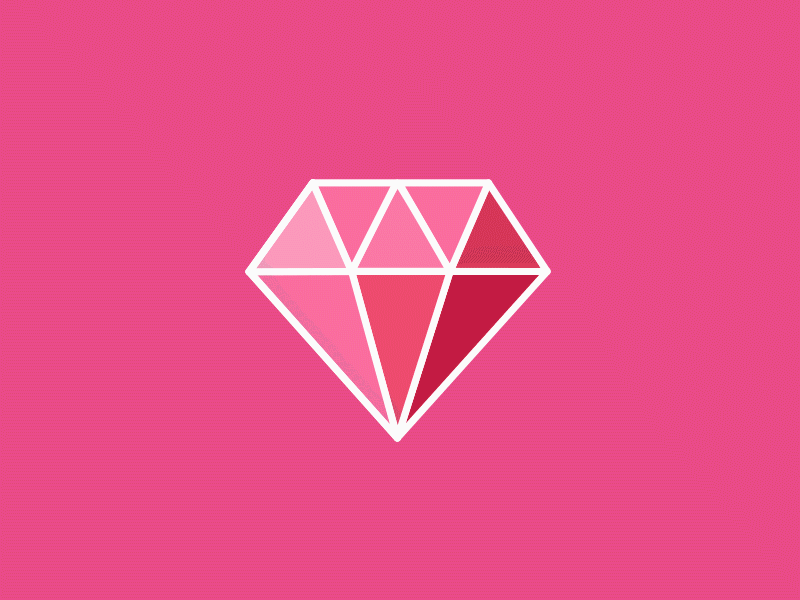 Diamond icon animation aftereffects animation diamond gif motiondesign pink shape