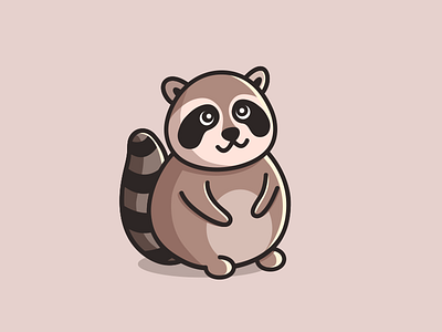 Plump raccoon animal illustration raccoon