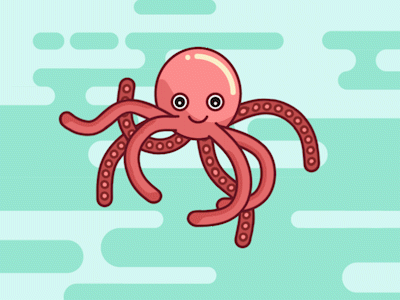 up animation bubbles fishes gif motiondesign ocean octopus