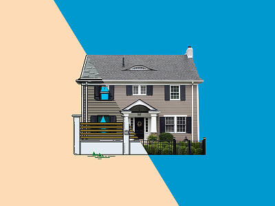 House Facade cartoon facade graphic home illustration sketch
