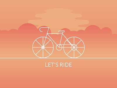 Let's Ride! bicycle bike bike ride flat follow gradient icon illustration like logo new orange orange logo ride sunset vector yellow